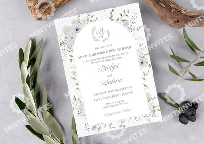 Blue Garden Romance wedding - Mintyinvites