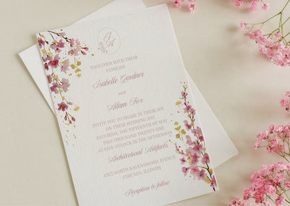 Cherry Blossom Wedding Invitation - Mintyinvites